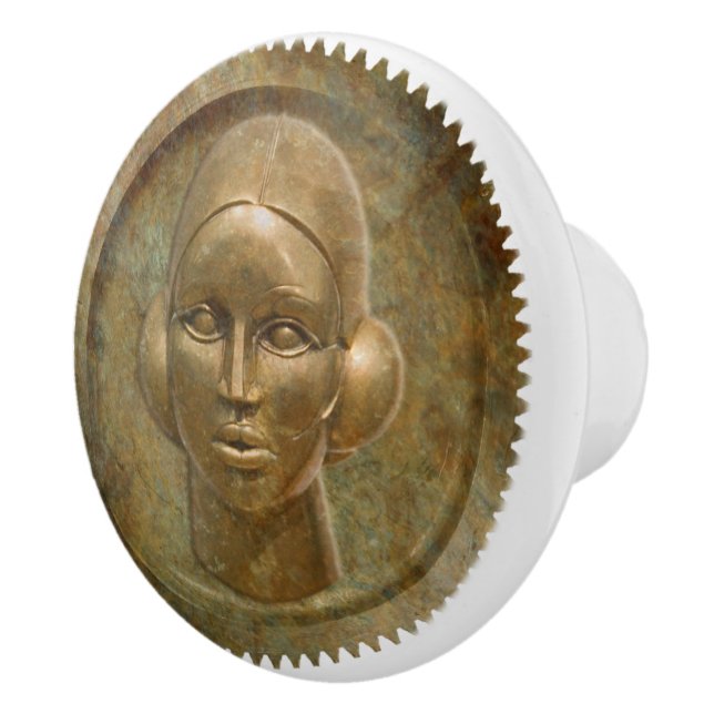 Steampunk Inspired Gear Goddess Drawer Pull (Right)