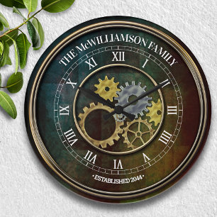 Steampunk Inspired Personalized Large Clock