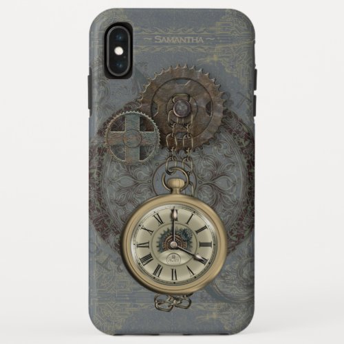 Steampunk Inspired Pocket Watch Illustration iPhone XS Max Case