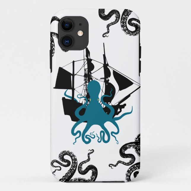 Steampunk iphone5 pirate - Kraken Octopus Attack! Case-Mate iPhone Case (Back)