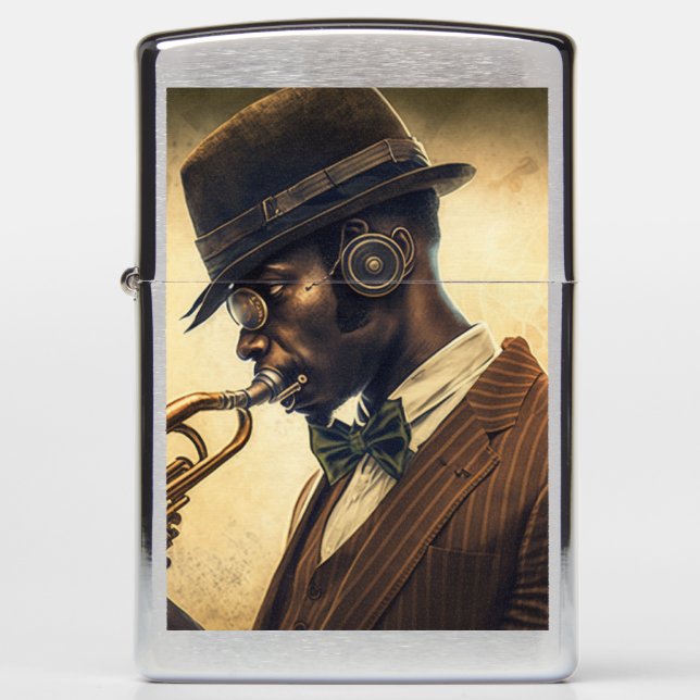 Steampunk Jazz Zippo Lighter (Front)