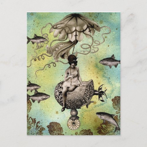 Steampunk Jellyfish Postcard