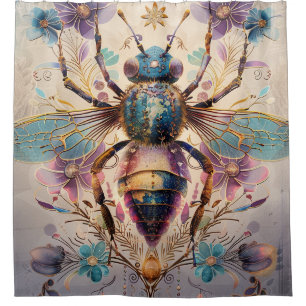 Steampunk Jewel Beetle Fantasy Art (1) Shower Curtain