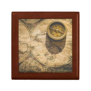 Steampunk Jewelry Box with Navigation Compass Pic