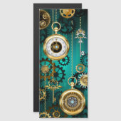 Steampunk Jewelry Watch on a Green Background (Front/Back)