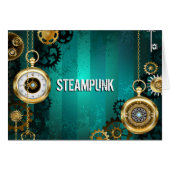 Steampunk Jewelry Watch on a Green Background (Front Horizontal)