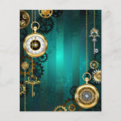 Steampunk Jewelry Watch on a Green Background (Front)