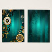 Steampunk Jewelry Watch on a Green Background (Front & Back)