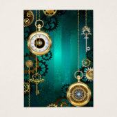 Steampunk Jewelry Watch on a Green Background (Front)