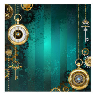 Steampunk Jewelry Watch on a Green Background Acrylic Print