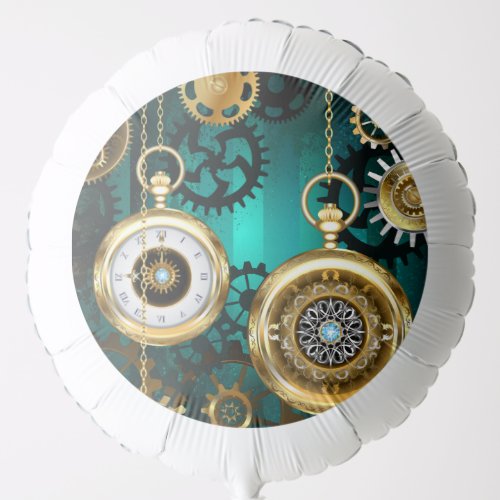 Steampunk Jewelry Watch on a Green Background Balloon