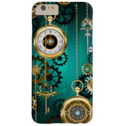 Steampunk Jewelry Watch on a Green Background Barely There iPhone 6 Plus Case