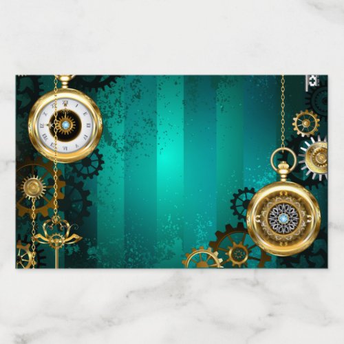 Steampunk Jewelry Watch on a Green Background Envelope Liner