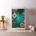 Steampunk Jewelry Watch on a Green Background Fabric
