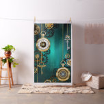 Steampunk Jewelry Watch on a Green Background Fabric