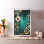 Steampunk Jewelry Watch on a Green Background Fabric