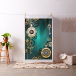 Steampunk Jewelry Watch on a Green Background Fabric