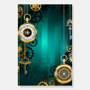 Steampunk Jewelry Watch on a Green Background Foam Board