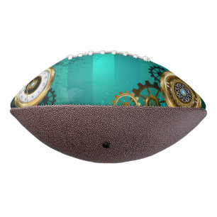 Steampunk Jewelry Watch on a Green Background Football