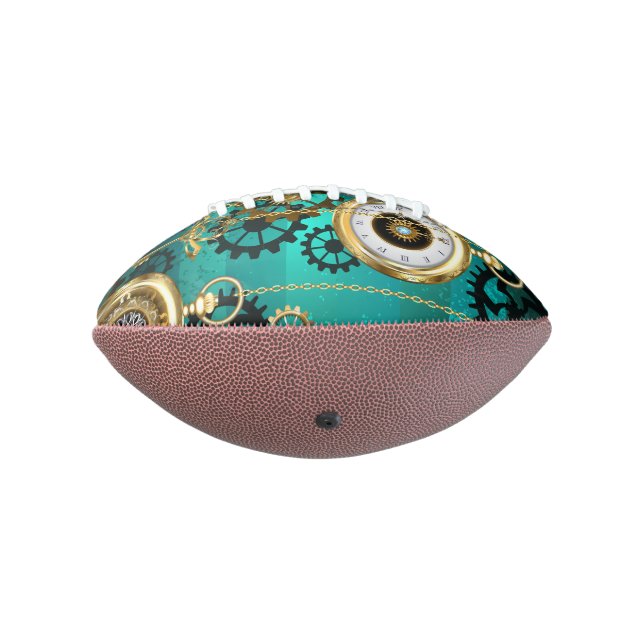 Steampunk Jewelry Watch on a Green Background Football (Rotated 270)