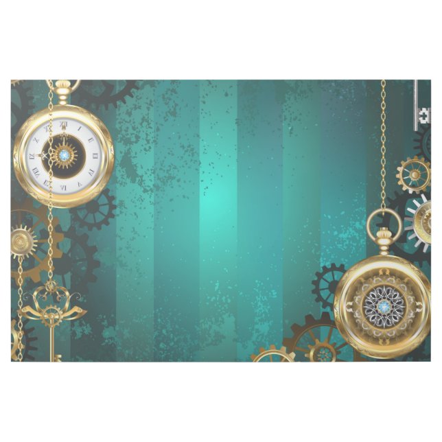 Steampunk Jewelry Watch on a Green Background Gallery Wrap (Front)
