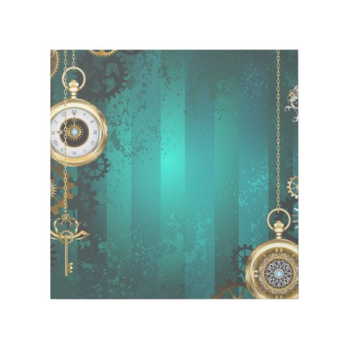 Steampunk Jewelry Watch on a Green Background Gallery Wrap