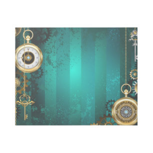 Steampunk Jewelry Watch on a Green Background Gallery Wrap