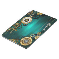 Steampunk Jewelry Watch on a Green Background iPad Air Cover