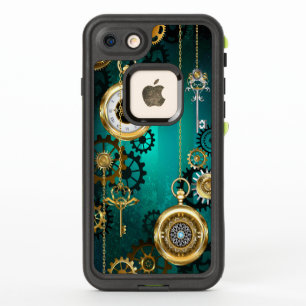 Steampunk Jewelry Watch on a Green Background