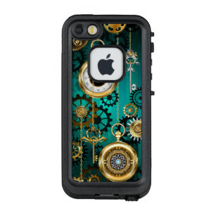 Steampunk Jewelry Watch on a Green Background LifeProof FRĒ iPhone SE/5/5s Case