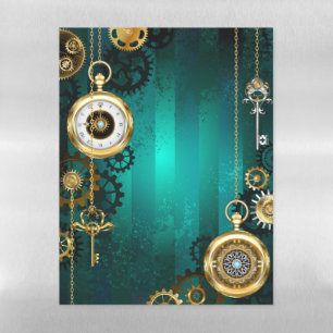 Steampunk Jewelry Watch on a Green Background Magnetic Dry Erase Sheet
