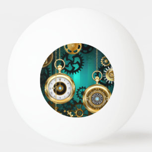 Steampunk Jewelry Watch on a Green Background Ping Pong Ball