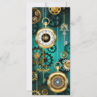 Steampunk Jewelry Watch on a Green Background