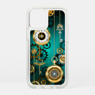Steampunk Jewelry Watch on a Green Background Speck iPhone 12 Mini Case