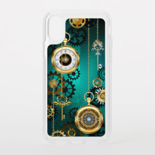 Steampunk Jewelry Watch on a Green Background Speck iPhone XS Case
