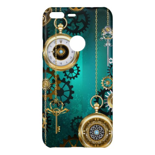 Steampunk Jewelry Watch on a Green Background Uncommon Google Pixel XL Case
