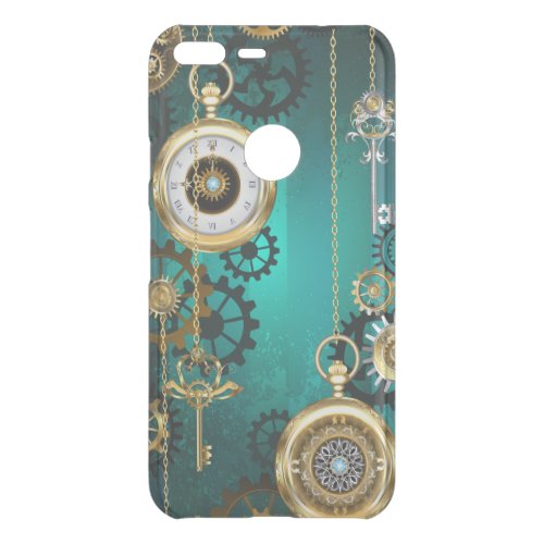 Steampunk Jewelry Watch on a Green Background Uncommon Google Pixel XL Case