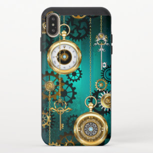 Steampunk Jewelry Watch on a Green Background iPhone XS Max Slider Case