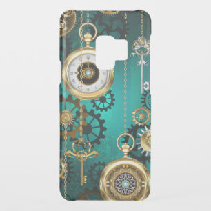 Steampunk Jewelry Watch on a Green Background Uncommon Samsung Galaxy S9 Case