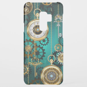 Steampunk Jewelry Watch on a Green Background Uncommon Samsung Galaxy S9 Plus Case