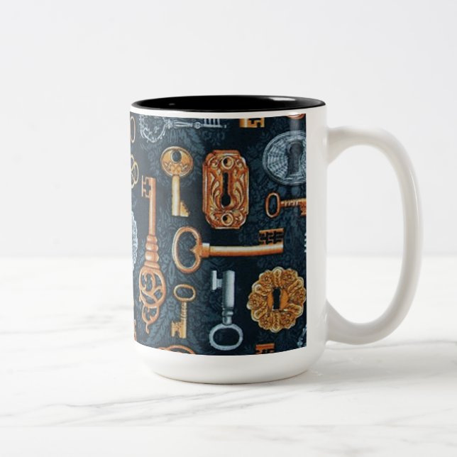 Steampunk Keys and Key Holes Pattern Mug (Right)