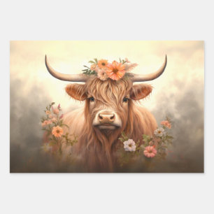 Steampunk Kitten, Fox Royal King, Highland Cow Wrapping Paper Sheets