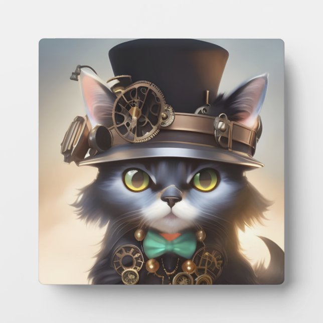 Steampunk Kitten Plaque (Front)