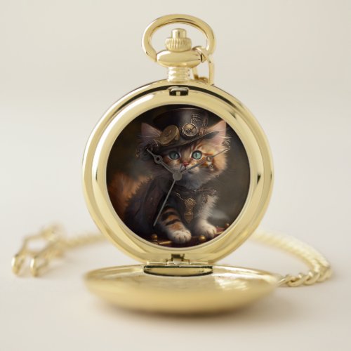 Steampunk Kitten Pocket Watch