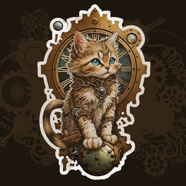 Steampunk Kitten Sticker (Creator Uploaded)