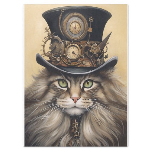 Steampunk Kitty 2 Decoupage Tissue Paper