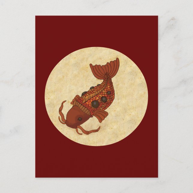 Steampunk Koi Postcard (Front)