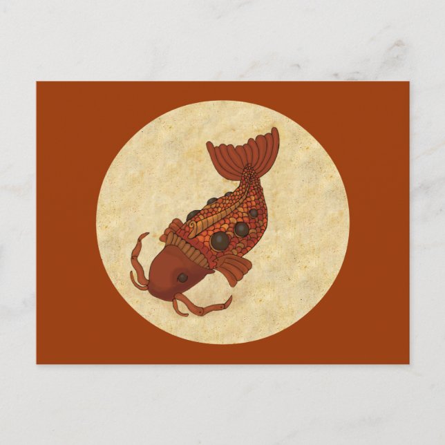 Steampunk Koi Postcard (Front)