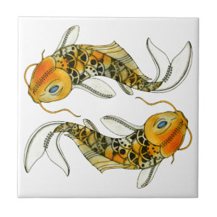Steampunk Koi Tile