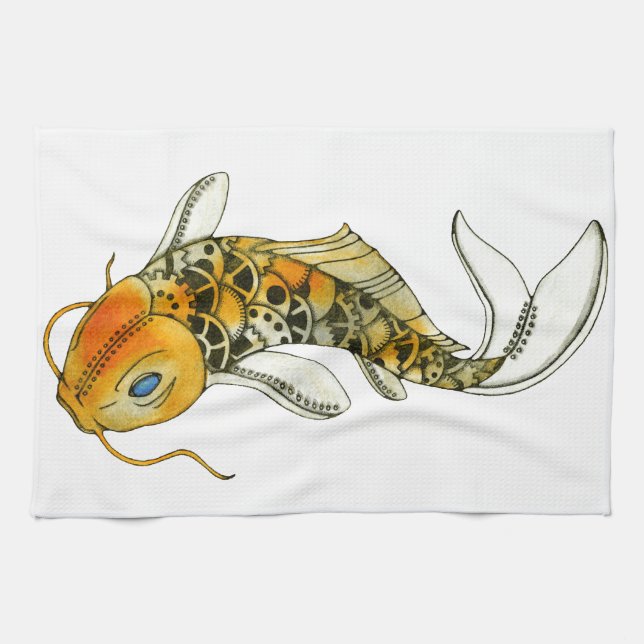 Steampunk Koi Towel (Horizontal)